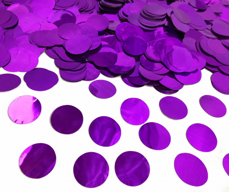 Конфетті - кружечки 23 мм, фіолетовий металік