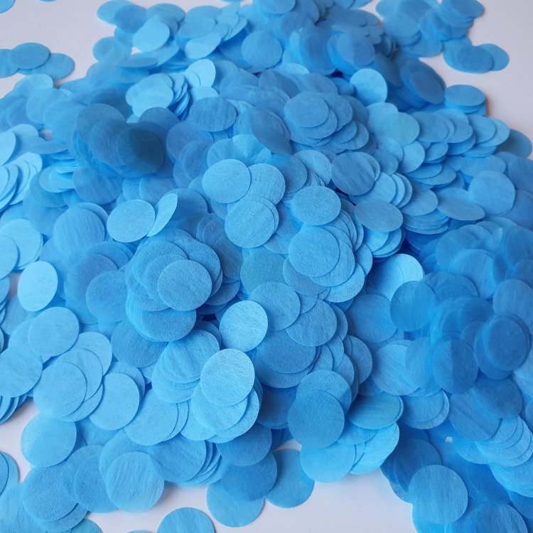 Конфетті - кружечки, тішью, 12 мм, блакитні