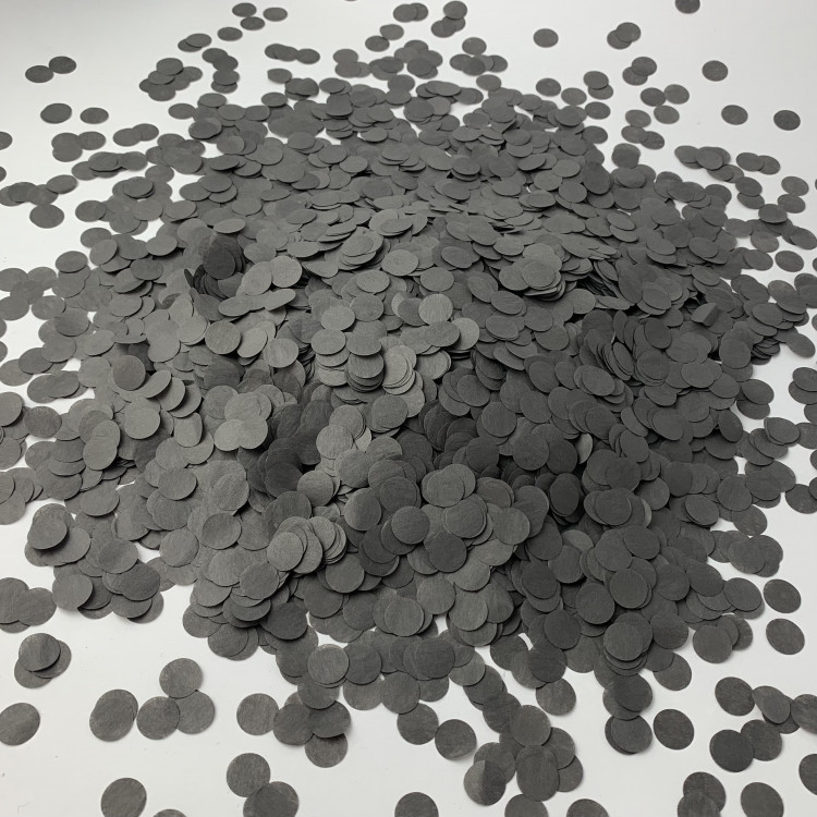 Конфетті - кружечки, тішью, 12 мм, чорні