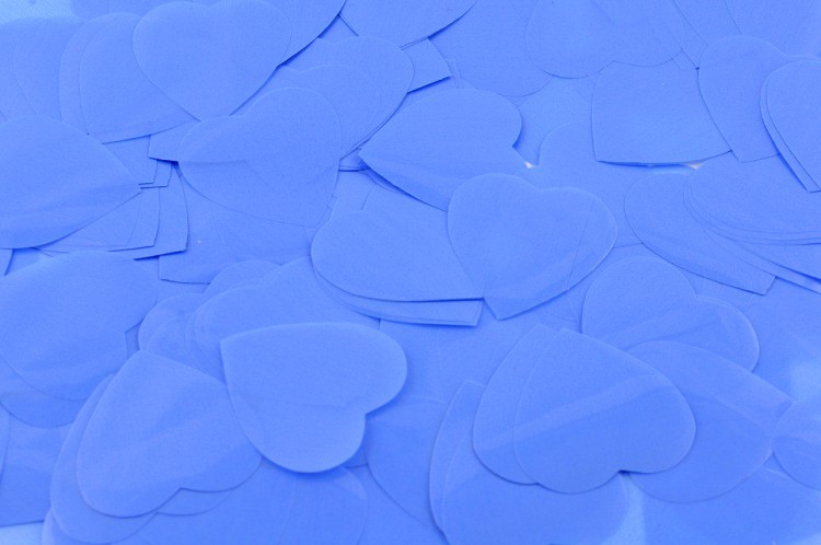 Конфетті - сердечка 35 мм, блакитні