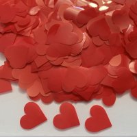 Конфетті - сердечка 15 мм, червоні