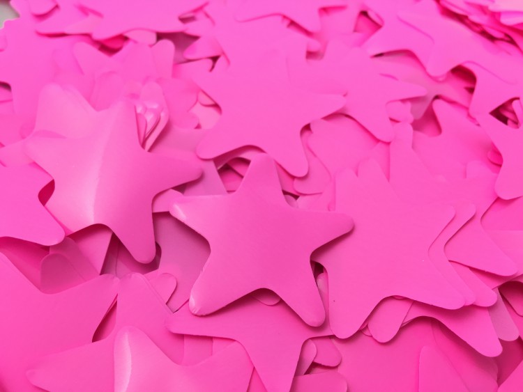 Конфетті - зірочки 35 мм, рожеві