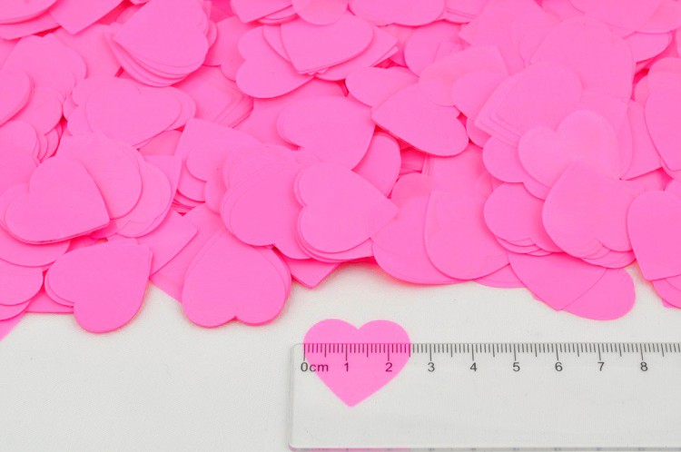 Конфетті - сердечка 25 мм, рожеві