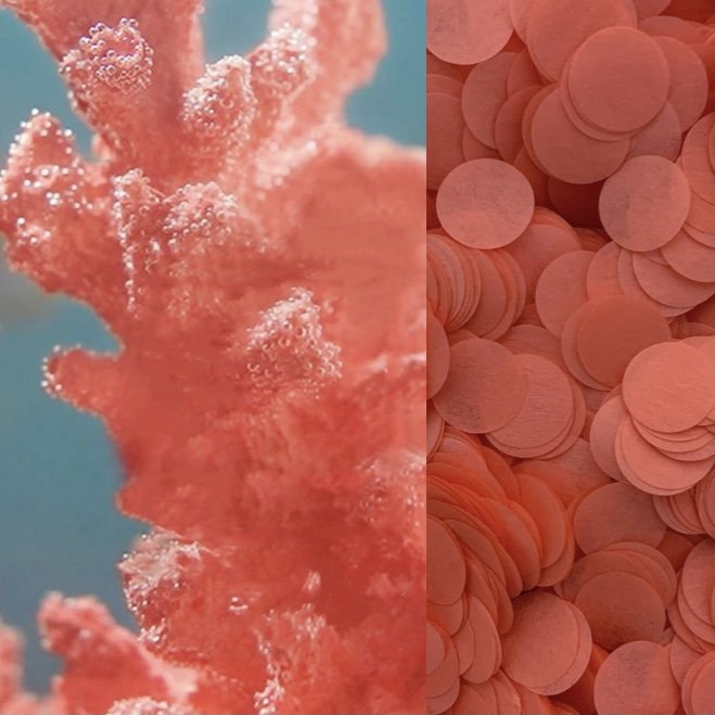 Конфетті - кружечки, тішью, 12 мм, коралові