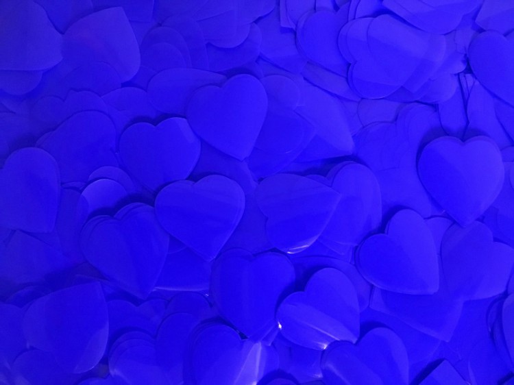 Конфетті - сердечка 25 мм, сині