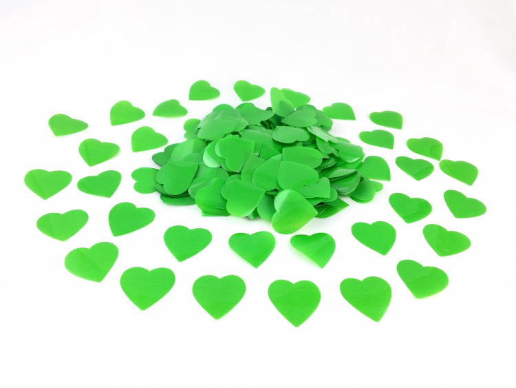 Конфетті - сердечка 25 мм, зелені