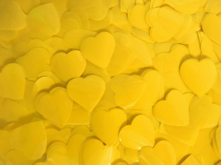 Конфетті - сердечка 25 мм, жовті