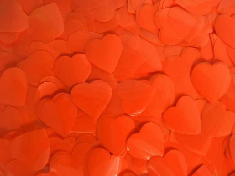 Конфетті - сердечка 25 мм, помаранчеві