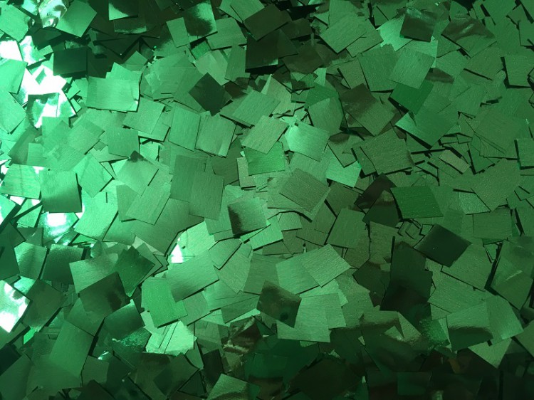Конфетті - квадратики зелений металік