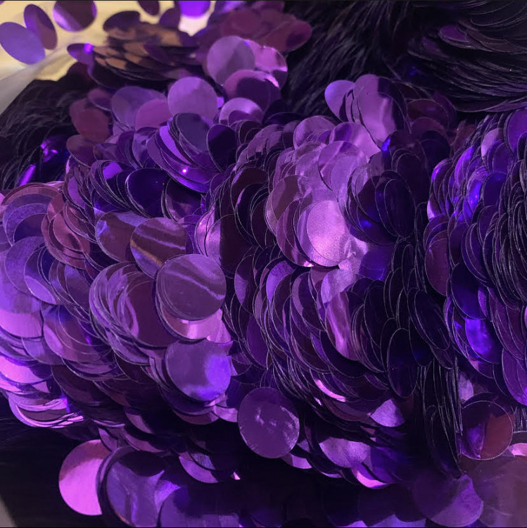 Конфетті - кружечки 12 мм, фіолетовий металік